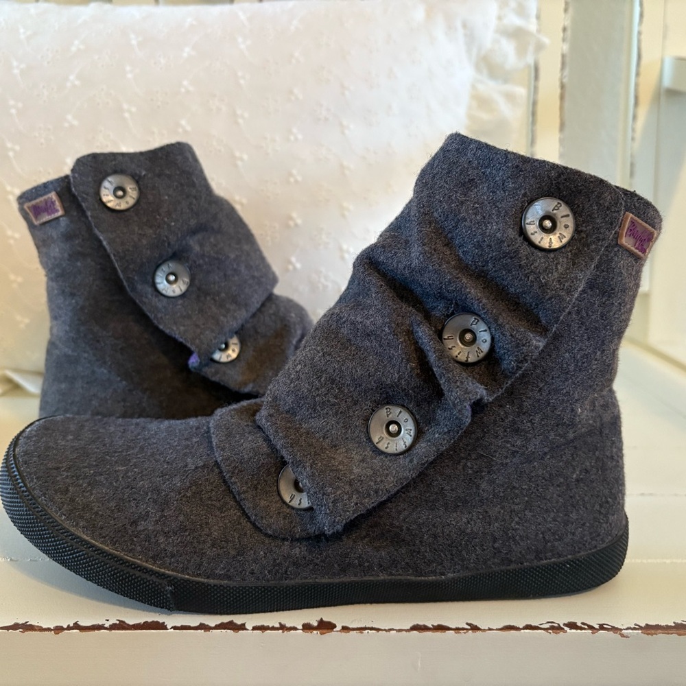 Gray Button-Up Boots